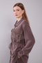 Coffee-colored two-piece set with mesh pocket detail - 3
