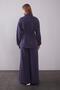 Navy Blue Waist-Sitting Double Suit with Pleated Detail - 6