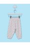 Infant Girls Ivory Floral Print Jogger Pants - 4