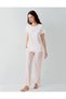 Women's Summer 50% Cotton 50% Modal Pajama Set – Short Sleeves, Striped Bottoms, Comfortable Home Wear - 2