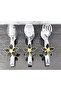 Silver Serving Tongs Set of 3 Gold Daisy Black Pasta/Cake/Dinner/Presentation Tongs - 3