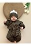 Khaki Combed Cotton Jacket Pants Beret Set - 100% Cotton