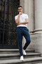 Men's Regular/Relaxed Fit Wide Leg Sweatpants with Side Ribbing
