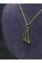 Harp Instrument Steel Necklace Copper Antique Oxide Pendant and Yellow Colored Steel Necklace Music Steel Necklace - 2