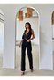 Women's High-Waist Vintage Shiny Stone Patterned Special Design Stretch Fabric Palazzo Denim Jeans - 6