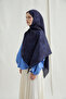Lisa Cotton Viscose Shawl - Navy Blue - 2