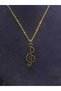 Left Hand Switch Music Copper Antique Oxide Color Steel Necklace Musician Musical Note Steel Necklace with Yellow Chain