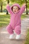 Winter Sweet Winter Sweet Baby Girl Plush Jumpsuit Hooded Zipper Soft Fleece Jumpsuit Winter - 4