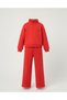 Premium Girls' Red Top and Bottom Cotton Soft Zipper Pocket Sweatpants Set 3-8 Years - 5