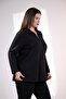 Plus Size Women's Zippered Knitwear Blouse Black - 7