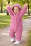 Winter Sweet Winter Sweet Baby Girl Plush Jumpsuit Hooded Zipper Soft Fleece Jumpsuit Winter - 2