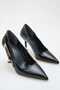 Lyra Black Patent Leather Heels with Gold Buckle Stiletto 9 cm - 3