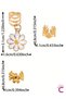 45 Pieces of Elegant Daisy Flower Mesh Hair Earring Rings Gold - Hair Ornament Jewelry Bead Clip Metal - 6