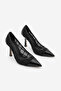 Women's Stiletto Pointed Toe Thin Heel Mesh Classic Heeled Shoes Zirva Black - 5