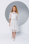 Girls' Lace Detail Mandarin Collar Belted Dress - New Season - 4
