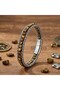 Certified Tiger's Eye Natural Stone Bracelet Steel Rope Steel Lock - 6
