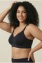 Black Wire-Free Supportless Sponge Gathering Bra - Super Quality Comfortable Wire-Free Minimizer Effect - 6