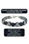 Certified Hematite and Zircon Stone Natural Stone Bracelet Adjustable Steel Lock