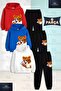 Children's Unisex Tiger Side Cute Large 3-Piece Hooded Tracksuit Set
