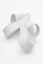 Women's Wide Band Slippers White - 4