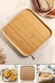 6-Piece Square Bamboo Gourmet Breakfast Plate, Cake Serving Presentation Tray, Catering Wooden Plate - 2