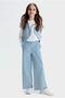 Limi Girl's Soft Texture Sequin Embroidered Denim Vest Loose Pants 2-Piece Set