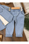 Lycra Jeans Front Buttoned Short Sleeve 3-Piece Jeans Set for Baby Boy/Child - 3