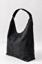 Siena Black Suede Textured Large Size Wide Volume Women's Hobo Shoulder Bag - 4