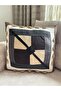 Design Throw Pillow Cover 46 X 43 Limited Edition Patchwork Multi Color Black Coffee Gold Ecru - 3