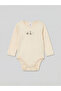 Beige Printed Baby Boy Snap-On Bodysuit and Sweatpants - 3