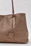 Hazel Mink Soft Suede Textured Large Size Wide Volume Women's Tote Shoulder Bag - 7