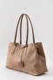 Hazel Mink Soft Suede Textured Large Size Wide Volume Women's Tote Shoulder Bag - 8