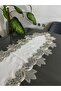 French Lace Linen Gardenia Luxury Laced Runner - 3