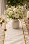 American Service Gold Frilled Runner 100% Cotton Fabric Overlock Stitched Dowry Runner with Leather Label - 3