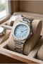 Blue Dial Women's Wristwatch |   35mm Silver Color Steel Case and Steel Band - 5