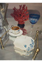 2 Pieces Pip Royal Compatible Blue and White Embroidered Luxury Linen Presentation Napkin 15X15Cm - 2