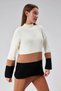 Women's Thessaloniki Knitted Soft Textured Three-Color Knitwear Tunic - 5