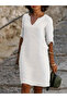 Women's Poor Sleeve V-Neck Aerobin Dress - 3