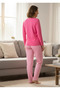 Women's Crew Neck Milan Fabric Printed 100% Cotton Pajama Set - 4