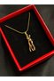 Steel Interlocking Gold Couple Necklace