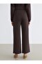 Brown Women's Sweatpants with Elastic Waist (S6) - 5