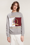 Mens Crest and Flag Crew Fleece Sweatshirt