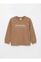 Brown Crew Neck Printed Baby Girl Sweatshirt and Leggings (S6) - 3