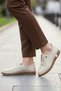 Cream Women's Rubber Detailed Lightweight Soft Loafers Ballet Flats 2006 - 5