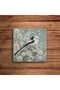 Colorful Bird Themed Natural Stone Travertine Coasters Set of 4 - 4