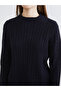 Crew Neck Self-Patterned Women's Knitwear Sweater - 3