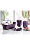 Geometric Design 4-Piece Bathroom Set Soap Dispenser, Toothbrush Holder, Liquid Soap Dispenser, Basket - 2