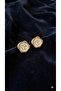Twin Heart Seal Handmade Earrings |   Gold Edged White Seal Design Polymer Clay Earrings - 2