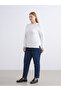 Crew Neck Self-Patterned Women's Knitwear Sweater - 6