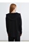 Black Hooded Soft Touch Women's Zippered Sweatshirt (S6) - 4